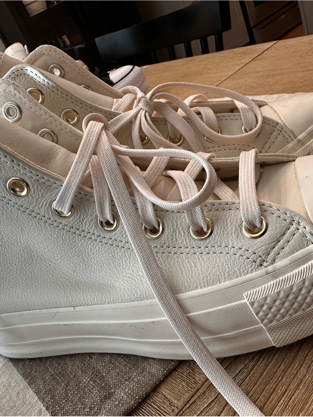 Converse Women's White High-Top Leather Sneakers
